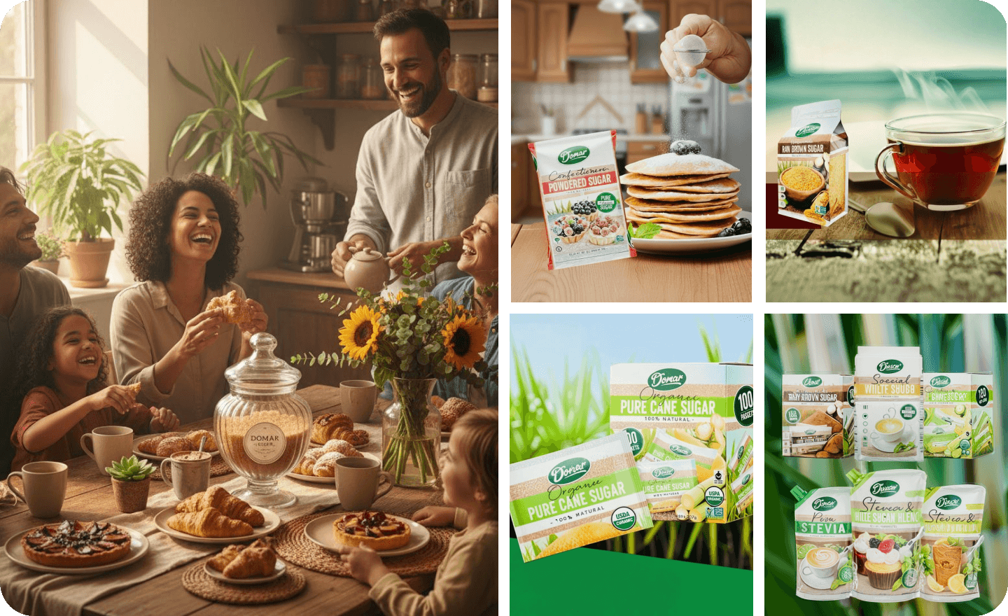 Campos de caña y trabajadores al amanecer