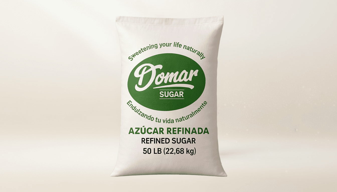White refined sugar in 50kg industrial bag