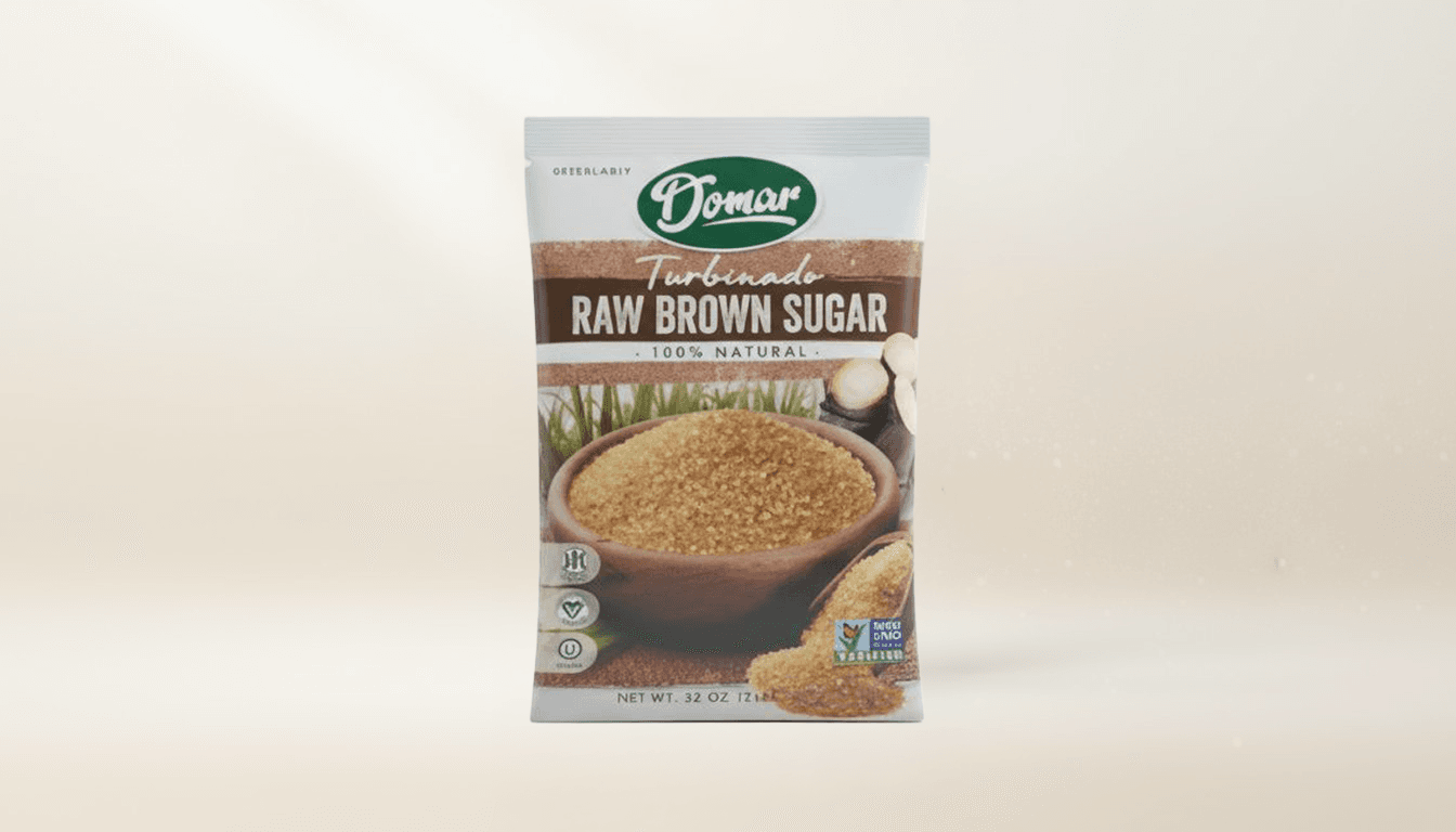 Cristales de azúcar cruda turbinada